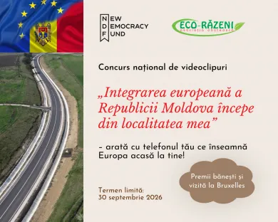 Concurs național de videoclipuri „Integrarea europeană a Republicii Moldova începe din localitatea mea” – arată cu telefonul tău ce înseamnă Europa acasă la tine!