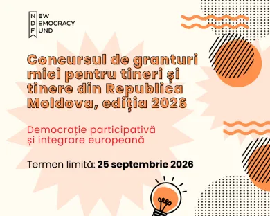 S-a lansat Concursul de granturi mici pentru tineri și tinere din Republica Moldova, ediția 2026
