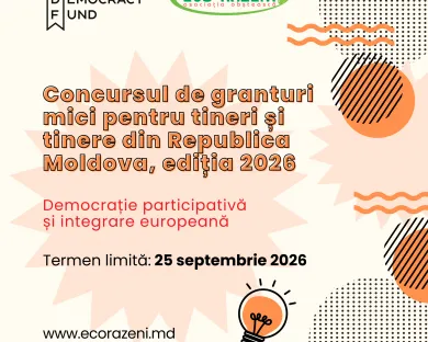 S-a lansat Concursul de granturi mici pentru tineri și tinere din Republica Moldova, ediția 2026